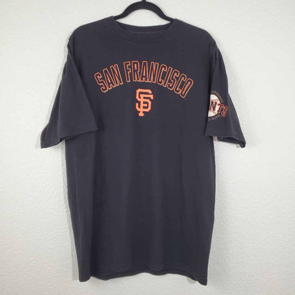 Genuine Merch Men's Size Large Black Shirt SF San Francisco Giants Buster Posey